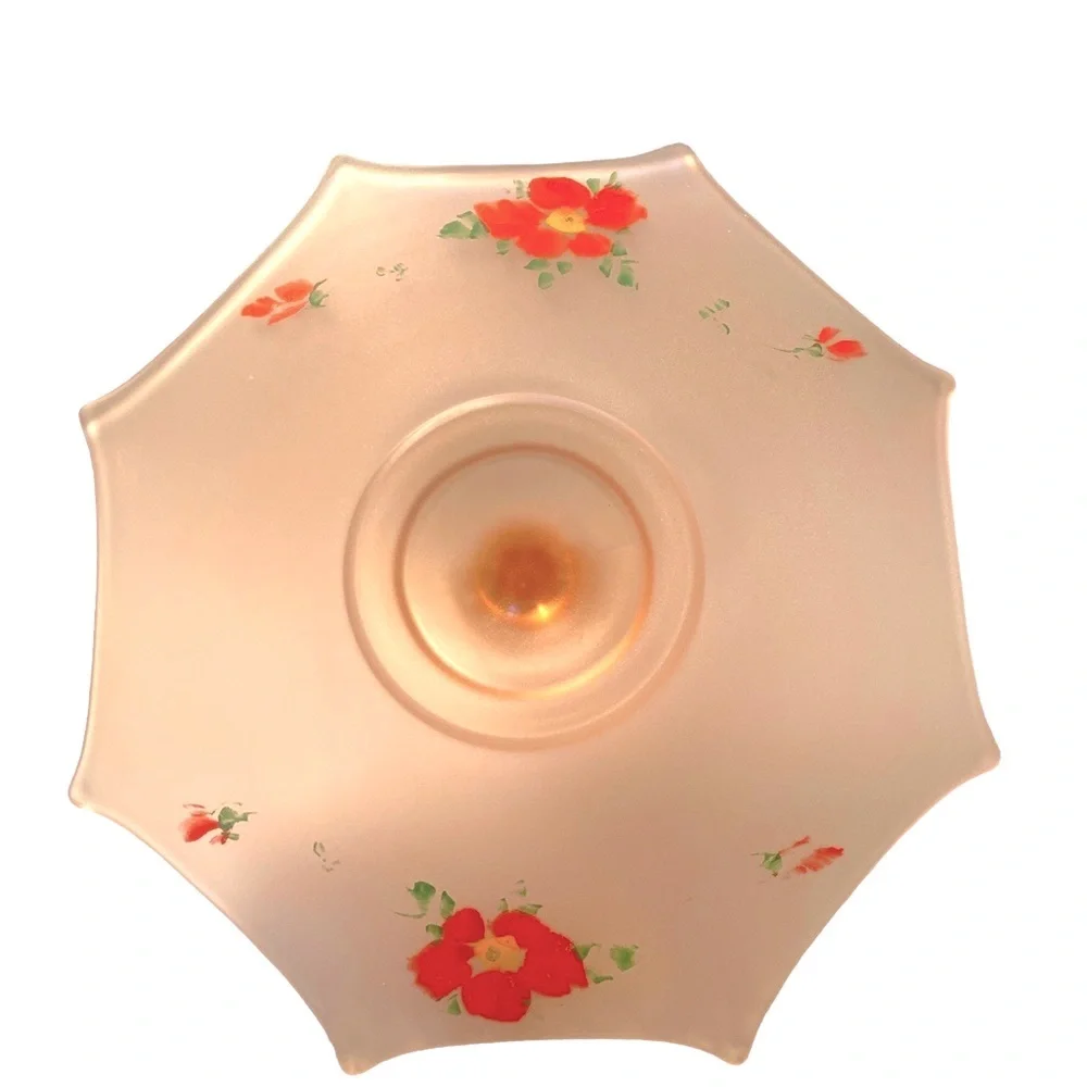 Vintage Lancaster Floral Pink Satin Depression Server & Bowl Bundle - Picture 3 of 6